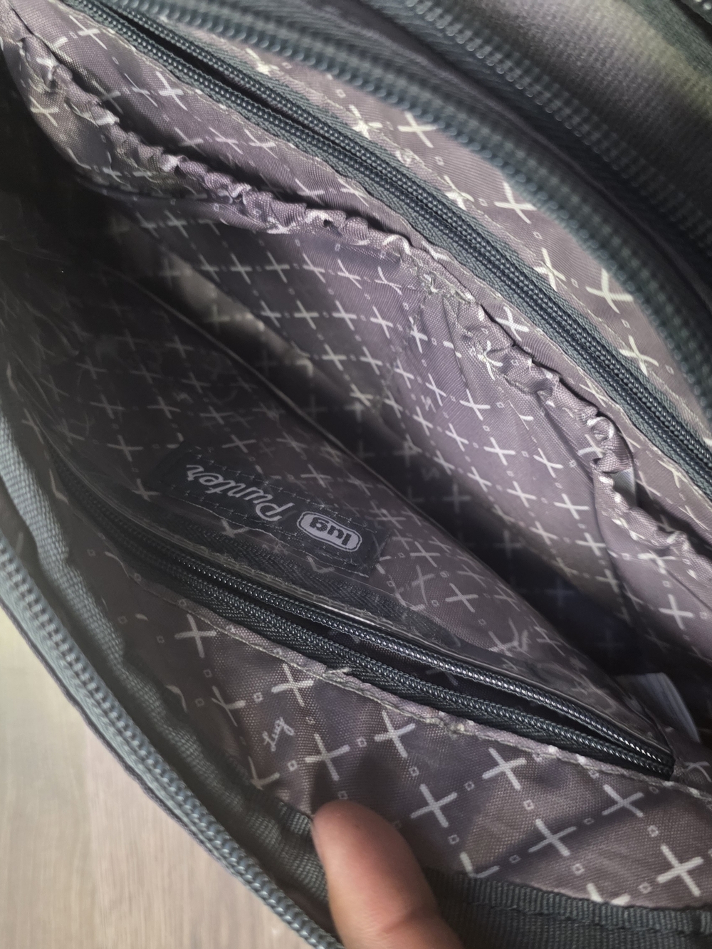 lug Black Crossbody Bag with Glitter Trim - Picture 5 of 5